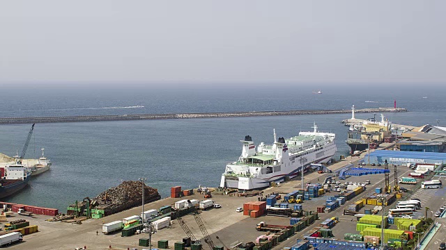 济州岛国际渡轮码头位于济州港视频素材