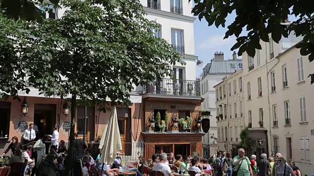 咖啡馆，蒙马特，巴黎，法国，欧洲视频素材