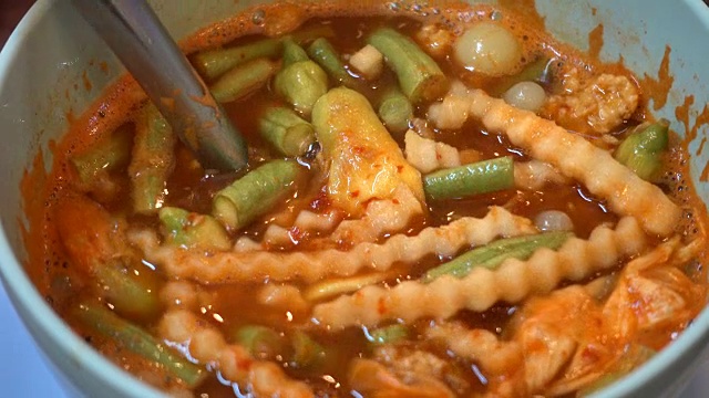 泰式咖喱汤视频素材