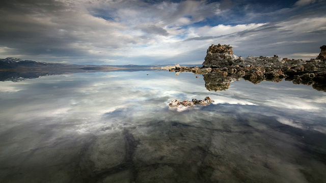 在湖/莫诺湖，美国加利福尼亚的凝灰岩形成的MS T/L视图视频素材
