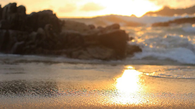 日落海滩背景视频素材