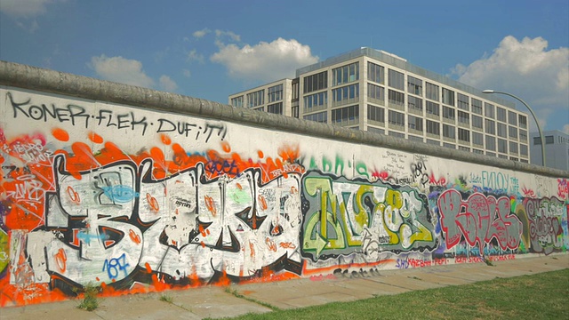 柏林墙，涂鸦，壁画，PAN视频素材