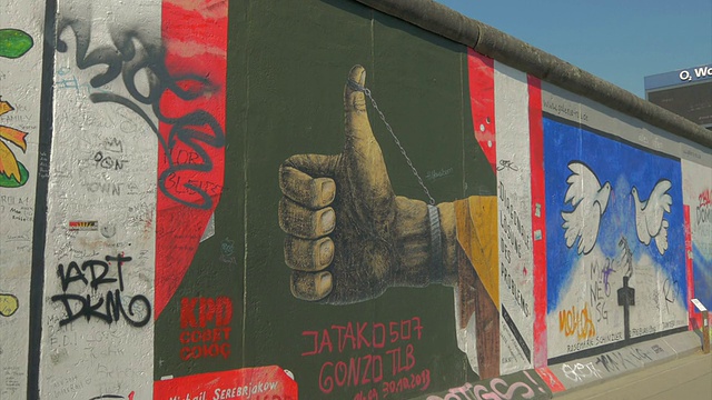 柏林墙，涂鸦，壁画，t.m.视频素材