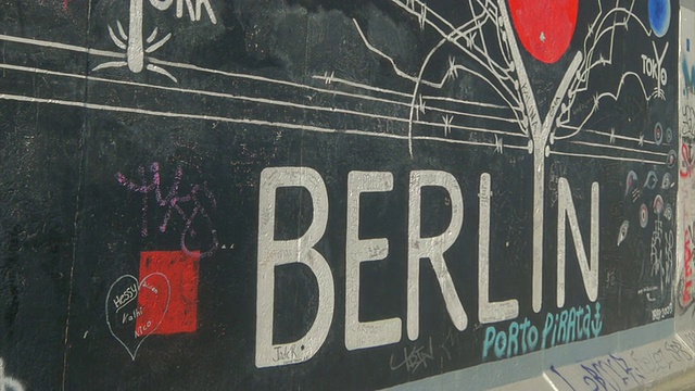 柏林墙，格拉蒂蒂，壁画，佐视频素材