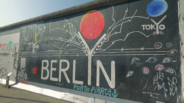 柏林墙，Grafitti，壁画，TD视频素材