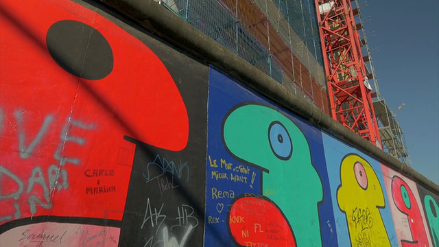 柏林墙，涂鸦，壁画，t.m.视频素材