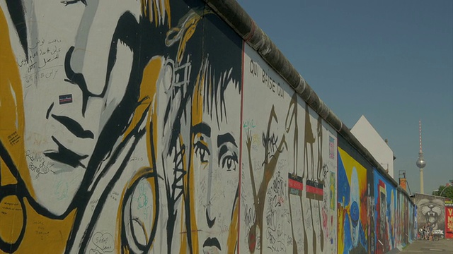 柏林墙，格拉蒂蒂，壁画，佐视频素材