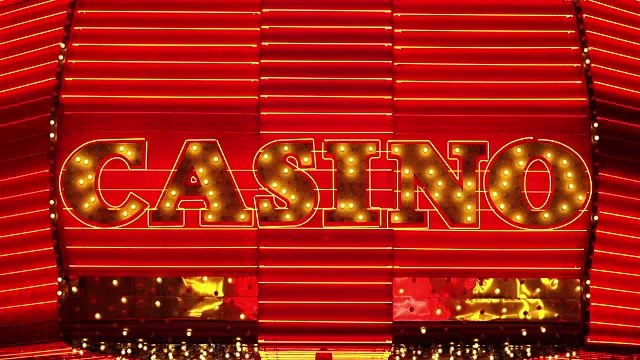 拉斯维加斯的霓虹灯赌场视频素材