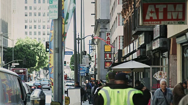 珠宝区，洛杉矶市中心的街景视频素材