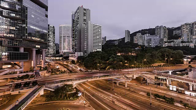 香港中环和金融区的时间间隔视频下载