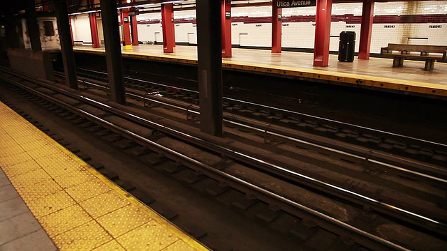 纽约地铁到达车站月台视频素材