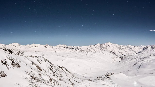 雪夜阿尔卑斯山时光流逝视频下载