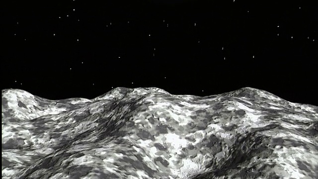 从月球表面向上倾斜，可以看到地球视频素材