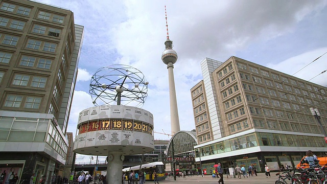 德国柏林世界钟楼电视塔视频下载