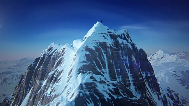山顶与登山者视频素材