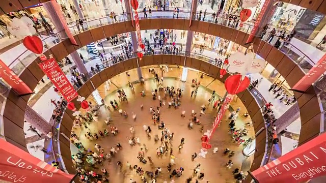 迪拜购物中心和一大群人视频下载