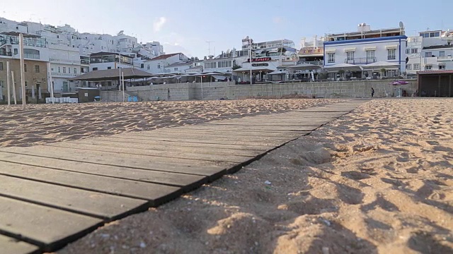 海滩景色，阿尔布费拉，阿尔加维，葡萄牙，欧洲视频下载