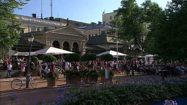 行人广场， 赫尔辛基， 芬兰视频素材