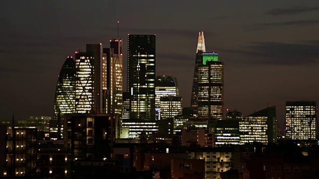 日落时分的伦敦城南望视频素材