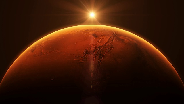 太阳从火星表面升起视频素材