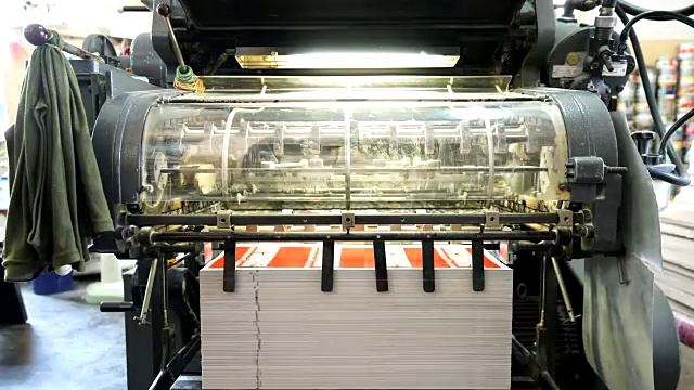 延时-老式印刷机视频下载