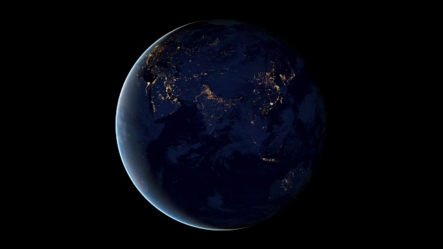2012年夜晚的旋转地球视频素材