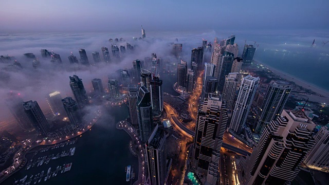 迪拜码头雾视频素材