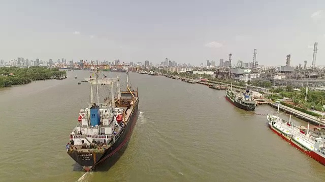泰国曼谷的工业航运港口视频素材