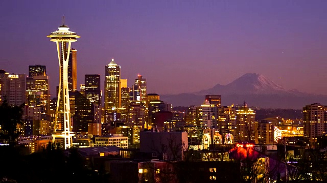 西雅图城市景观时光流逝视频素材