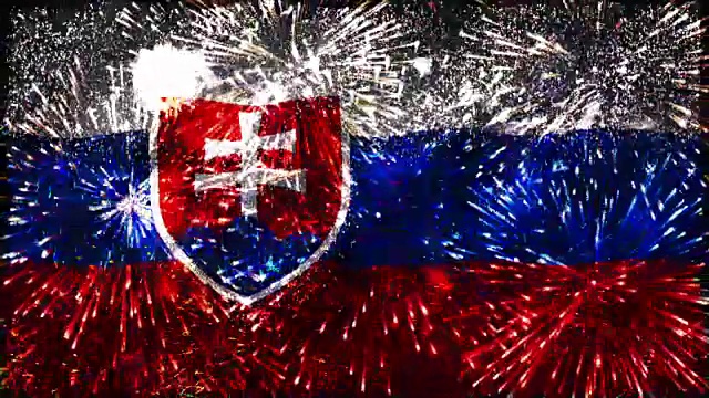 烟花展示斯洛伐克国旗视频下载