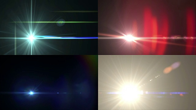 四种不同的镜头光晕视频素材