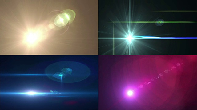 四种不同的镜头光晕视频素材
