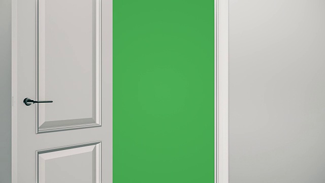 白门打开绿色屏幕-空房间| 4K视频下载