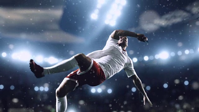 足球运动员做了戏剧性的比赛视频下载