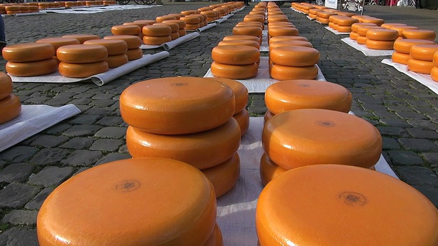 荷兰，南荷兰，市场广场/豪达奶酪市场视频下载