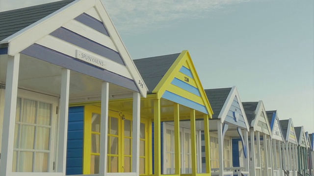Southwold，彩色海滩小屋Spunyarns,MS,PAN视频下载