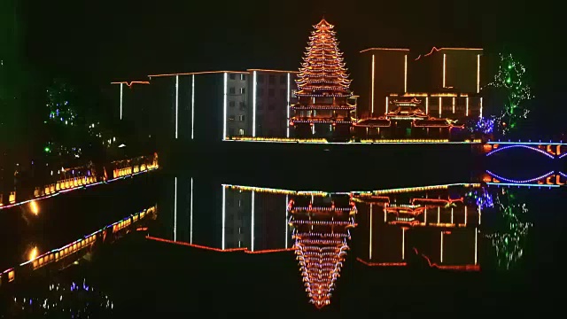 侗族自治县的夜景视频素材