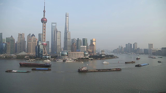 上海陆家嘴的天际线视频下载