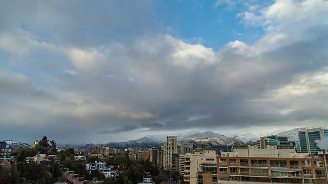 从智利圣地亚哥的屋顶拍摄日落的时间流逝视频素材