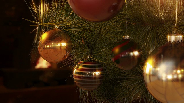 圣诞树和壁炉可循环视频下载