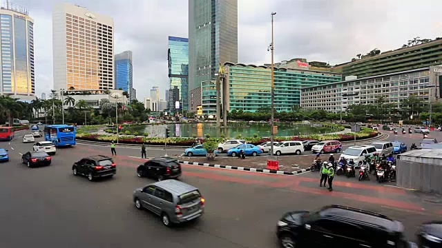 印度尼西亚首都雅加达交通的时间流逝视频素材