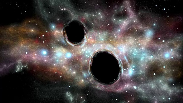 来自黑洞合并的引力波视频素材