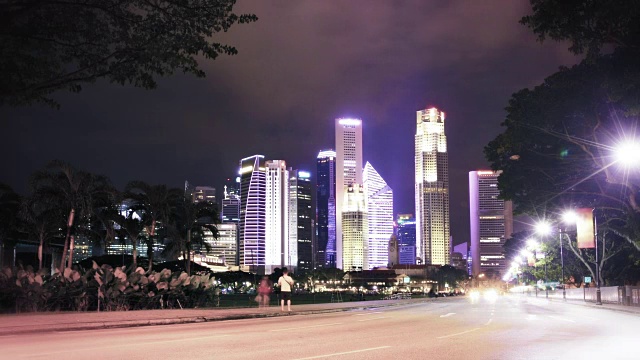 夜晚的新加坡视频素材