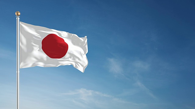 4K日本国旗-可循环视频素材