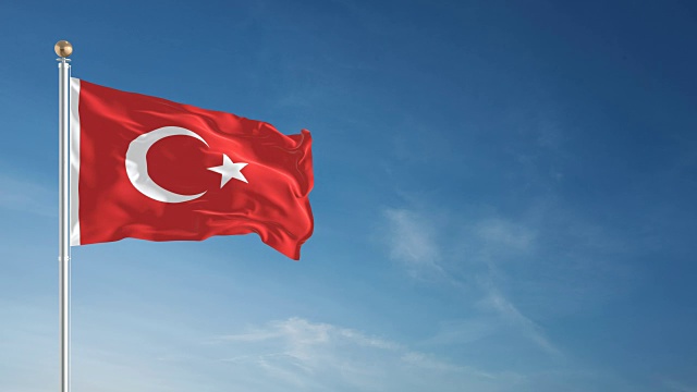 4K土耳其国旗-可循环视频素材