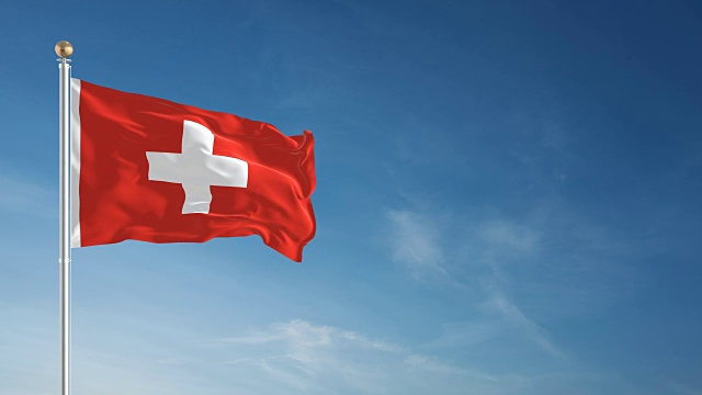 4K瑞士国旗-可循环视频素材