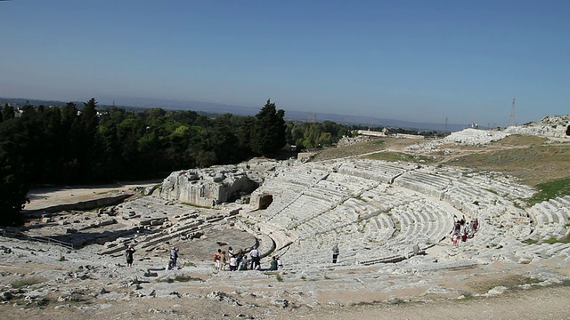 锡拉丘兹，考古公园，希腊剧院，公元前三世纪视频下载