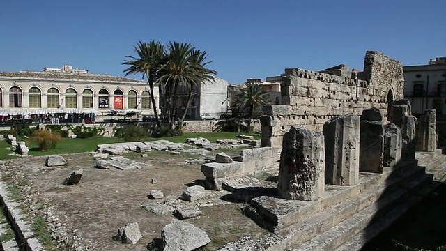锡拉库扎，潘塔利卡广场，阿波罗神庙，多利安周边神庙，公元前6世纪视频素材