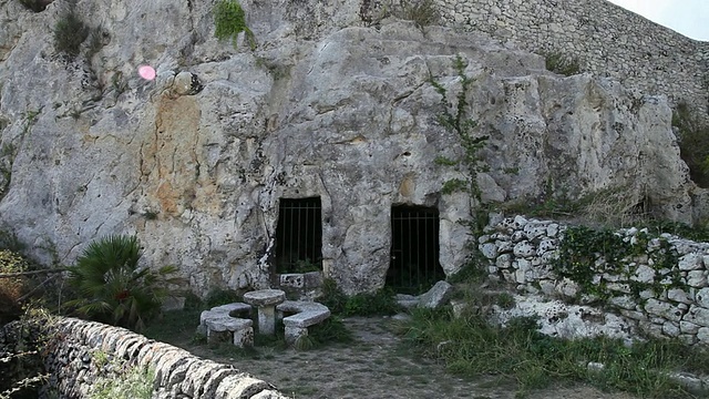 Palazzolo Acreide，希腊采石场和洞穴的景观视频素材