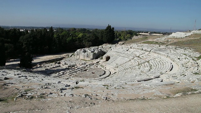 锡拉丘兹，考古公园，希腊剧院，公元前三世纪视频素材